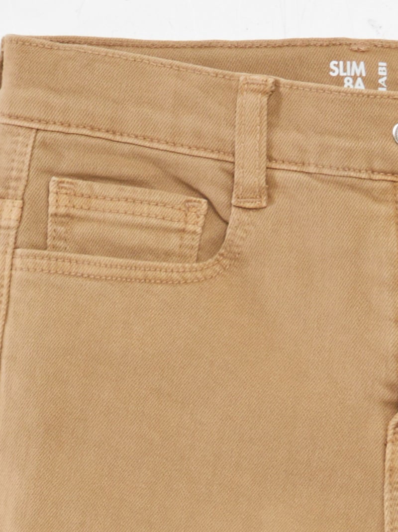 Slim-Jeans mit 5 Taschen Beige - Kiabi