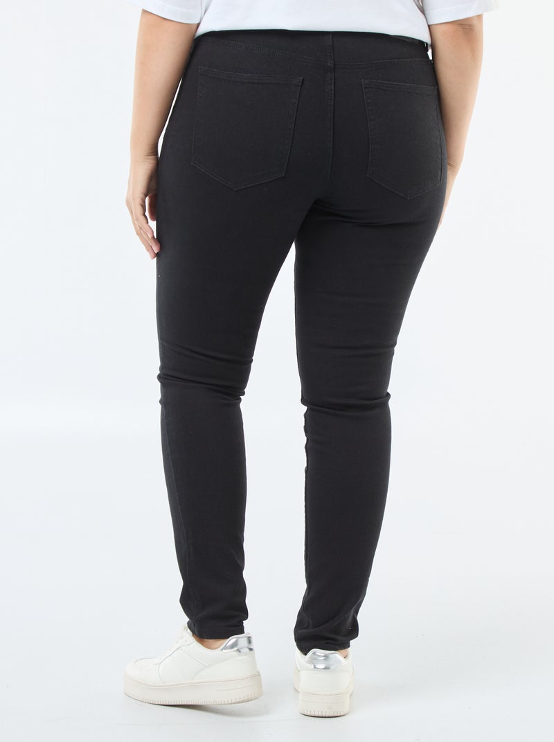 Slim-Jeans mit hoher Taille - L32 Schwarz - Kiabi