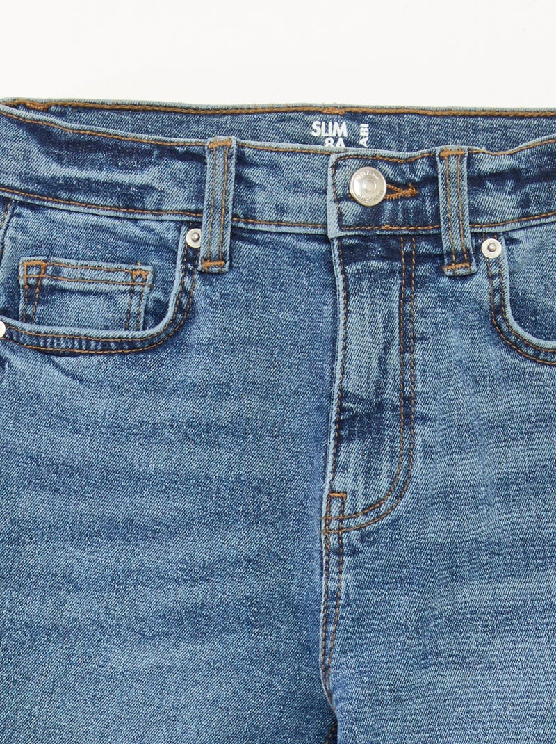Slim-Jeans mit verstellbarer Taille Stein - Kiabi
