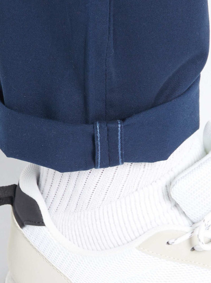 Slim stretch cotton chinos - L30 blue - Kiabi