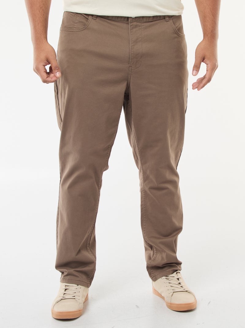 Slim trousers - L34 Brown - Kiabi