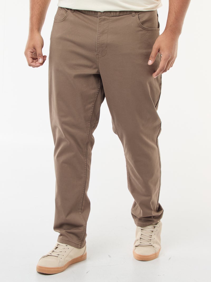 Slim trousers - L34 Brown - Kiabi