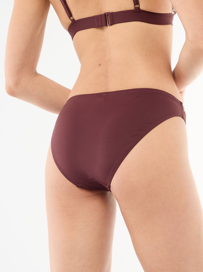 Slip da bagno con bordi in macramè Marrone - Kiabi
