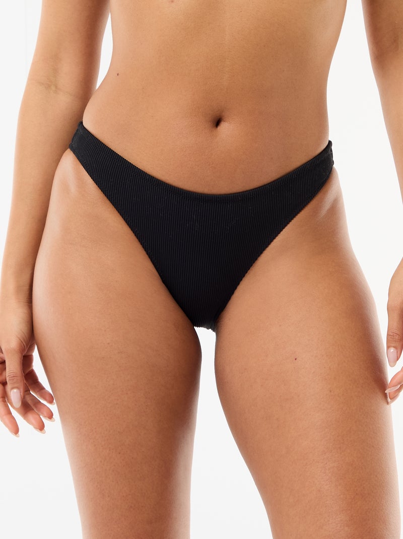 Slip da bagno in maglia testurizzata Nero - Kiabi