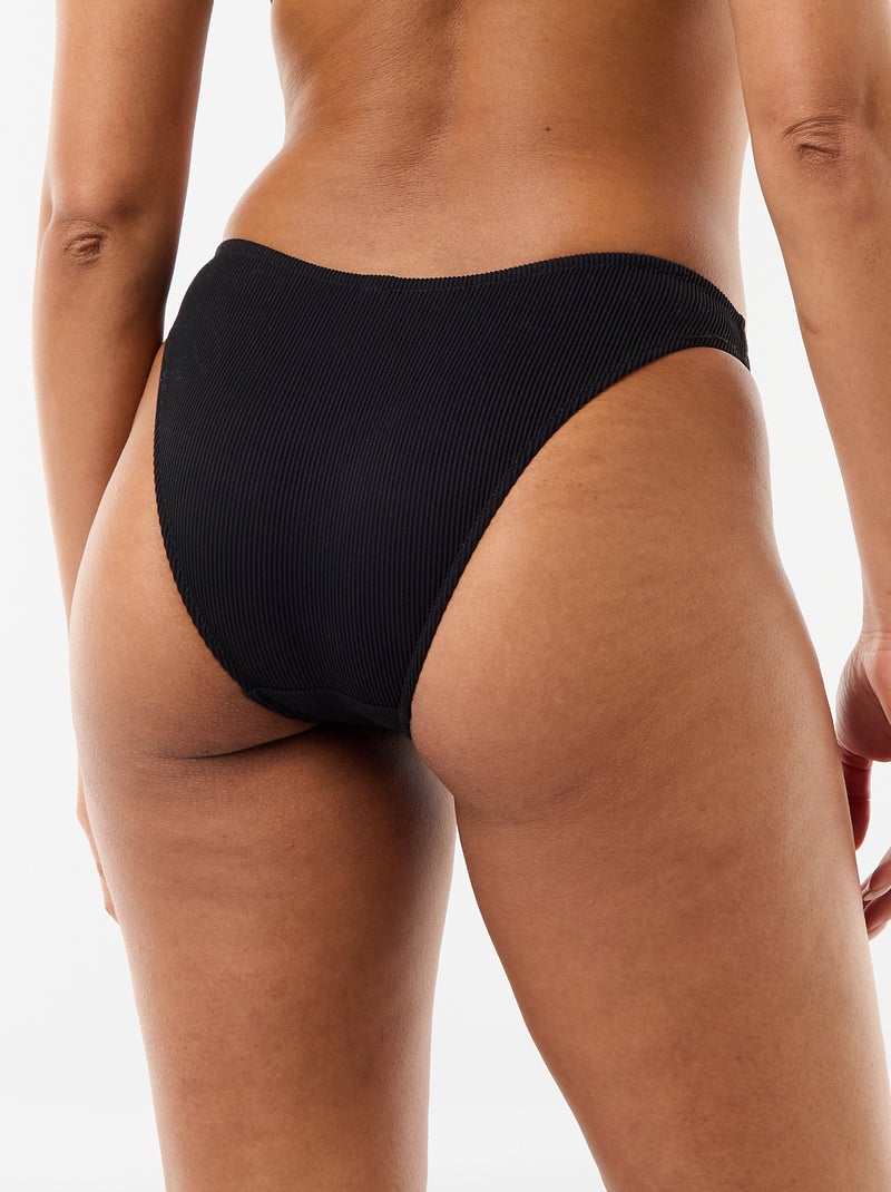 Slip da bagno in maglia testurizzata Nero - Kiabi