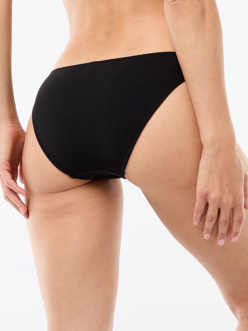 Slip da bagno in maglia testurizzata Nero - Kiabi