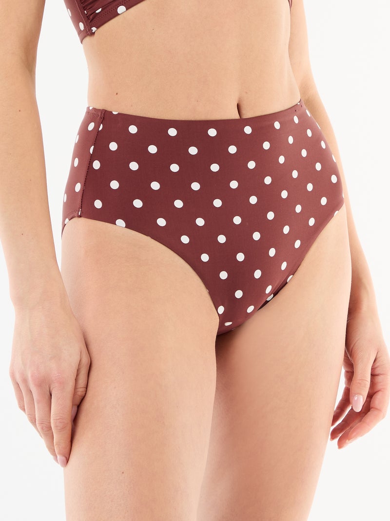 Slip da bagno modellante a vita alta Marrone - Kiabi