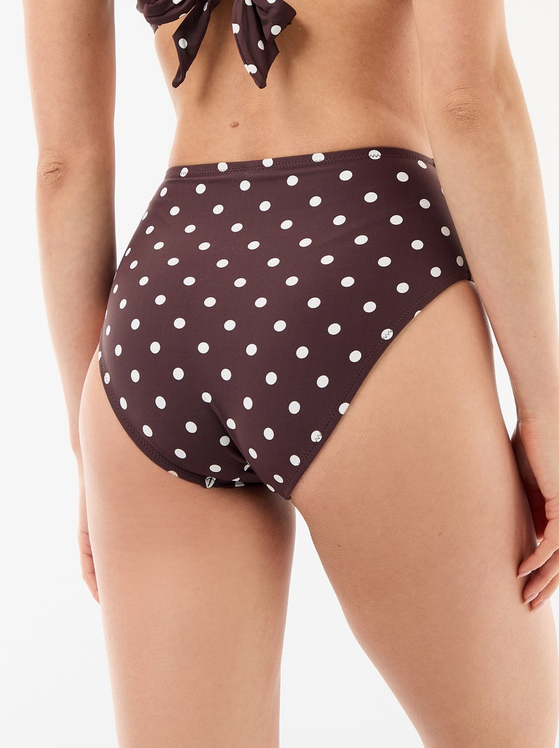 Slip da bagno modellante a vita alta Rosso - Kiabi