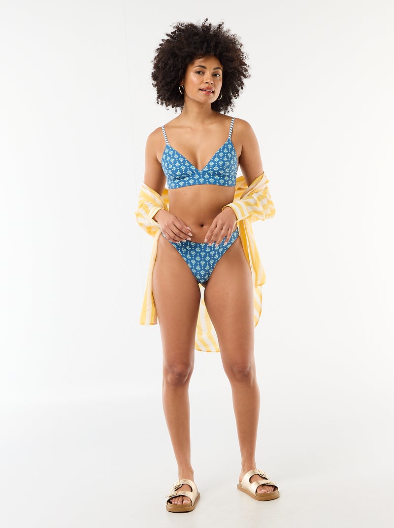 Slip da bagno stampato reversibile Blu - Kiabi