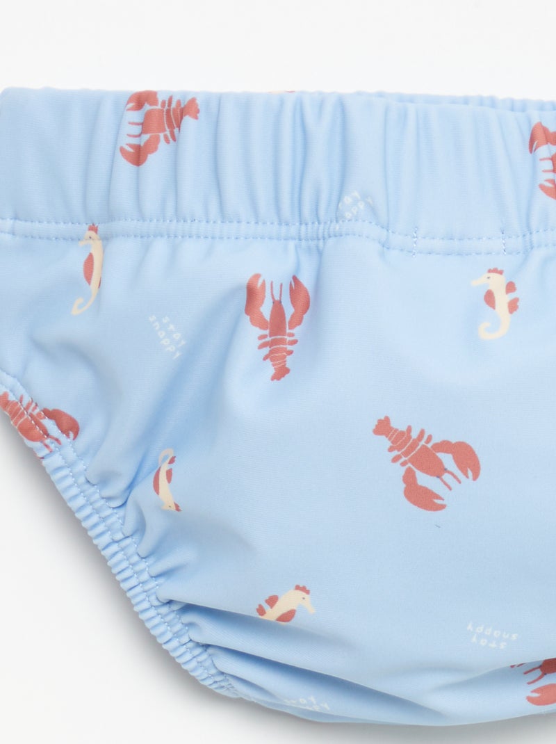 Slip de bain à motifs Bleu - Kiabi