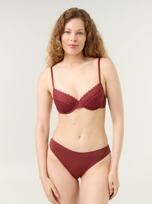 Slip in microfibra e pizzo - Kiabi