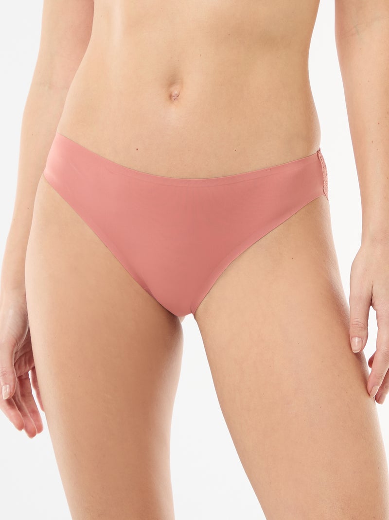 Slip in microfibra e pizzo Rosa - Kiabi