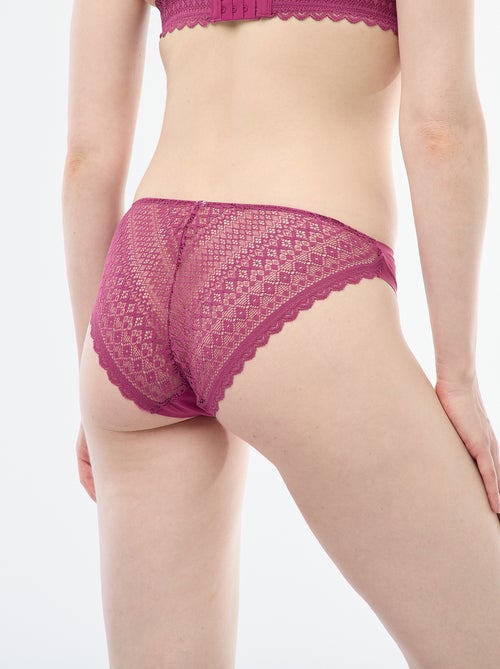 Slip in microfibra e pizzo - Kiabi