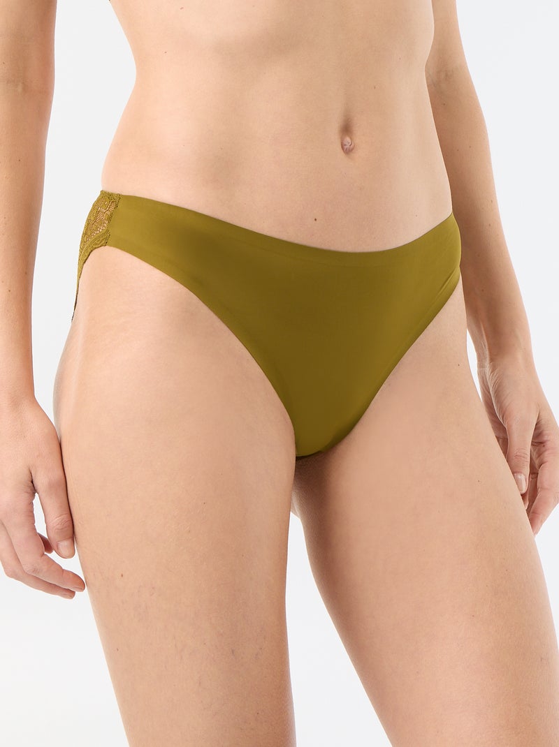 Slip in microfibra e pizzo Verde - Kiabi