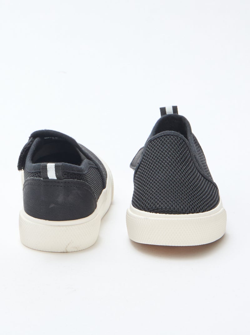 Slip-on-Sneaker aus einfarbigem Mesh Schwarz - Kiabi