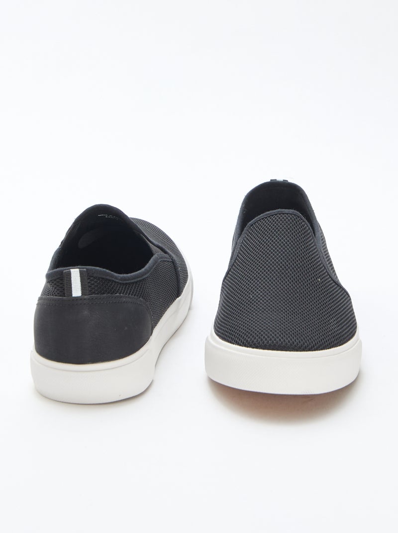 Slip-on-Sneaker aus Mesh Schwarz - Kiabi