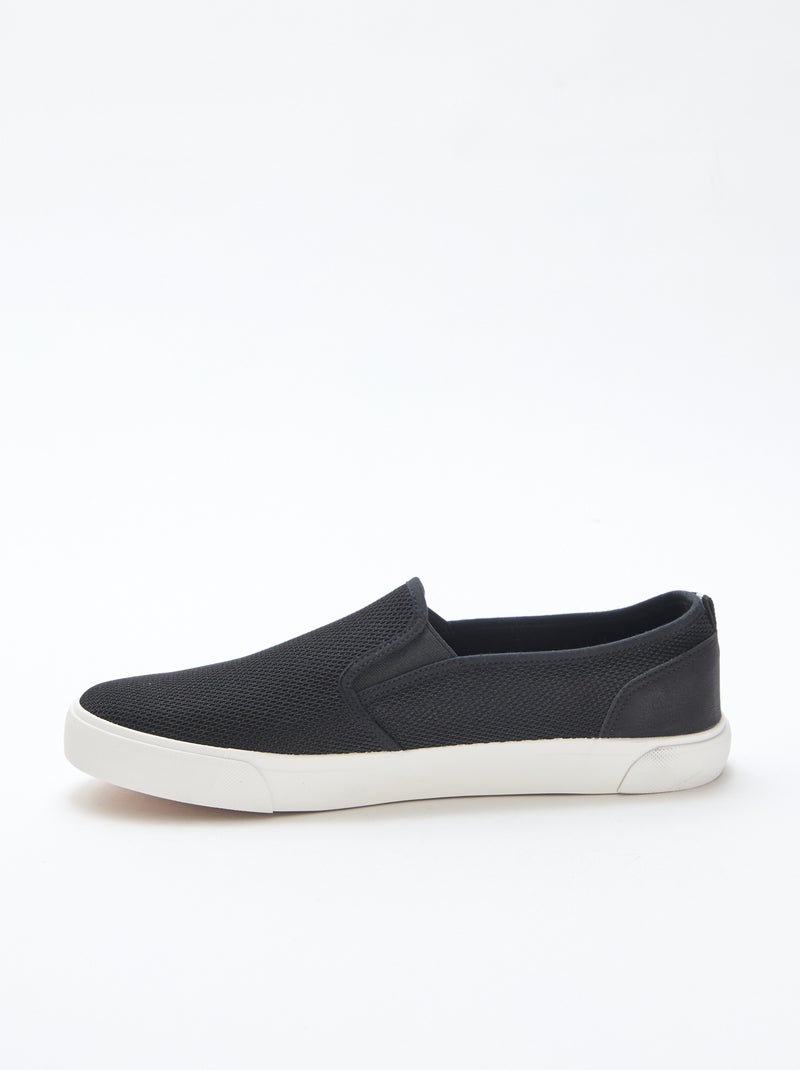 Slip-on-Sneaker aus Mesh Schwarz - Kiabi