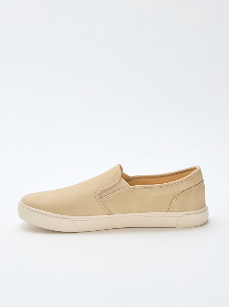 Slip-on-Sneaker in Wildleder-Optik Beige - Kiabi