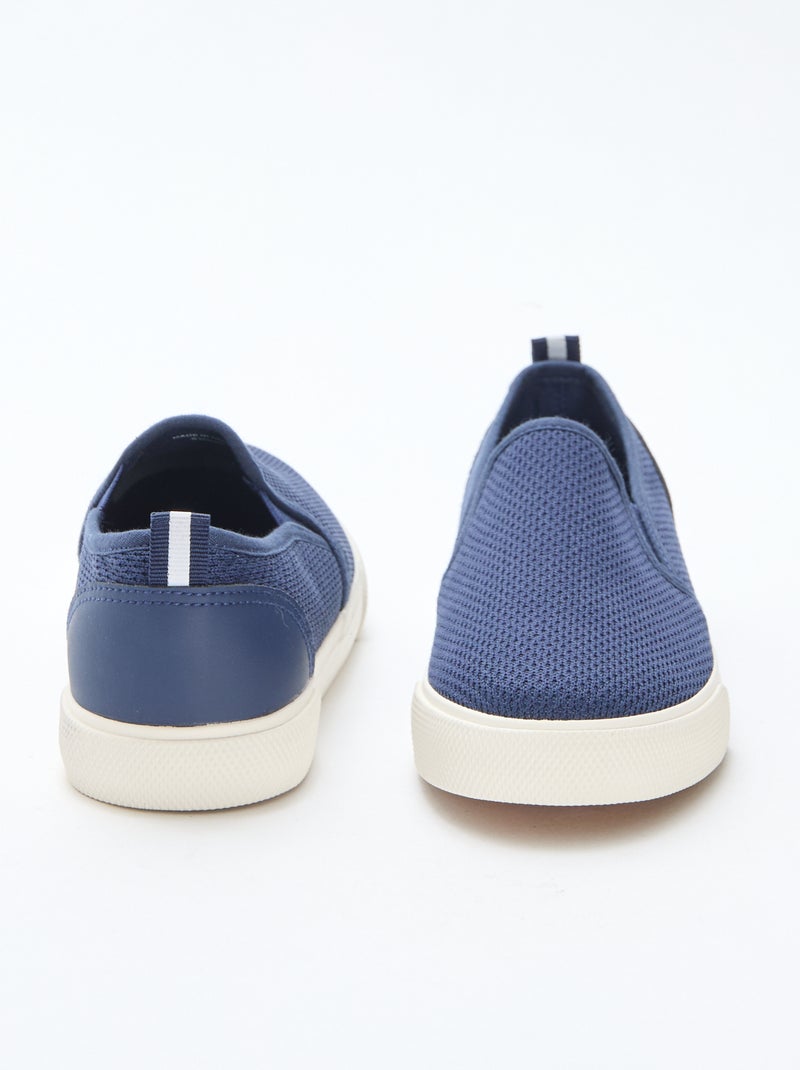 Slip-on-Sneakers aus einfarbigem Mesh Blau - Kiabi