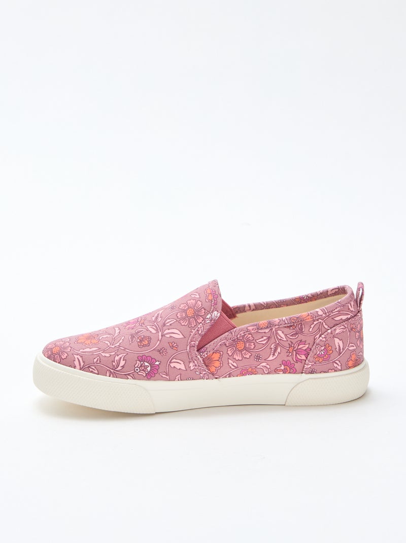 Slip-on Sneakers with Solid Print Pink - Kiabi