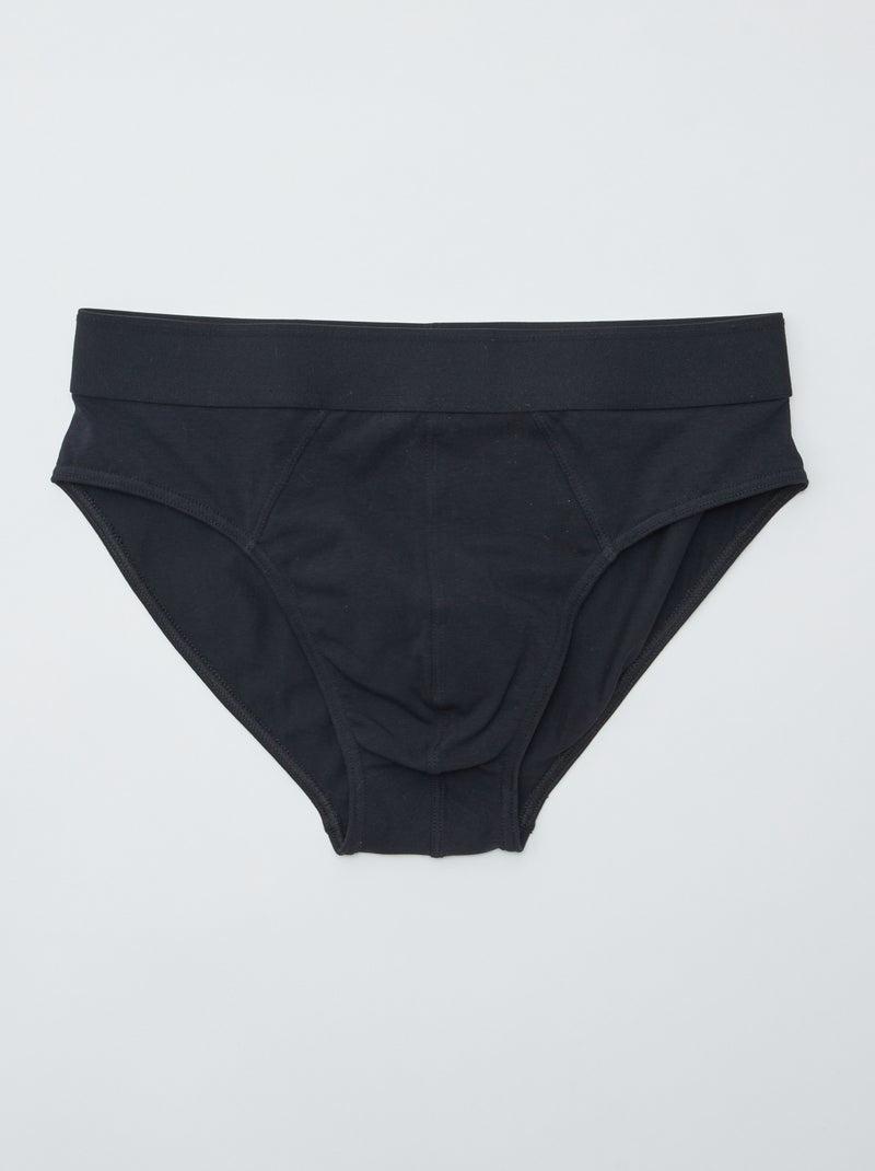 Slips aus Jersey – 7er-Pack Schwarz - Kiabi