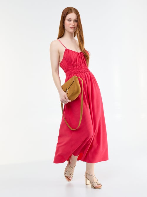 Smocked midi dress - Kiabi