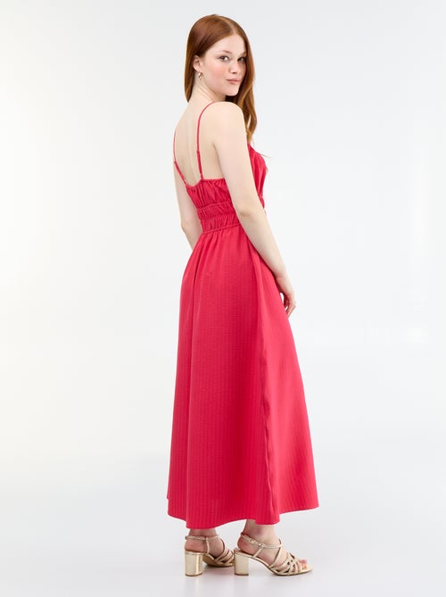 Smocked midi dress - Kiabi