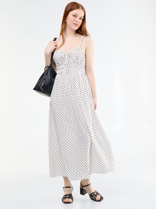 Smocked midi dress - Kiabi