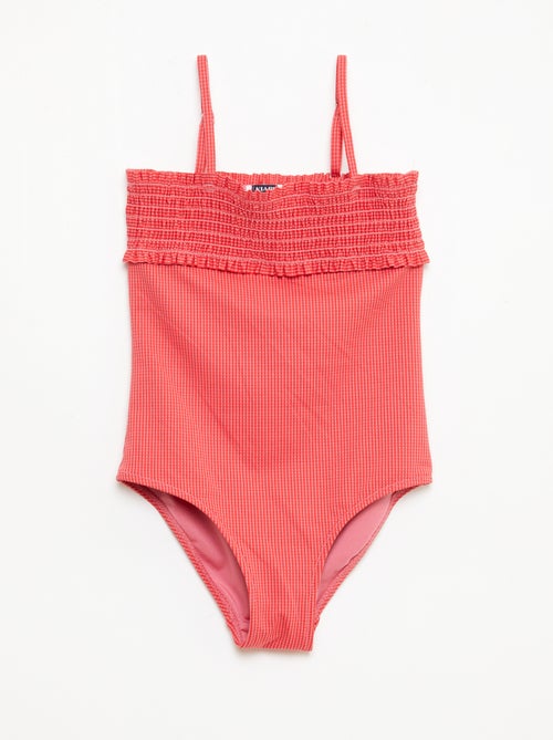 Smocked Swimsuit + Scrunchie - One-Piece - Kiabi