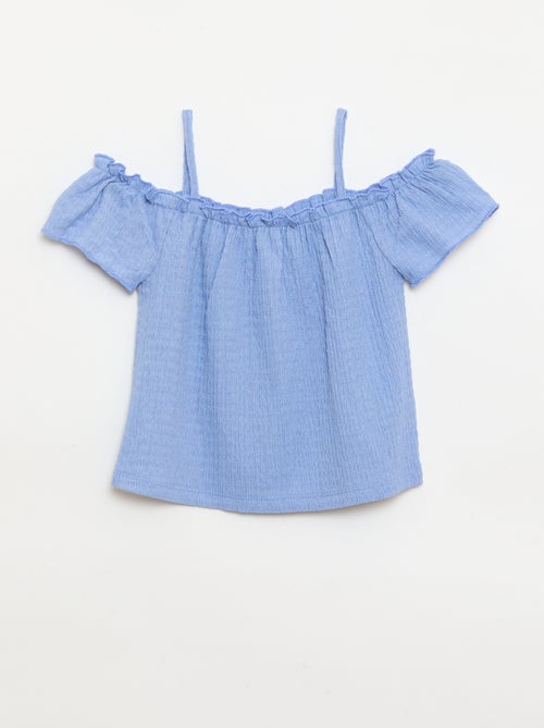Smocked top with thin straps - Kiabi
