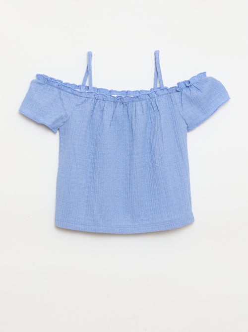 Smocked top with thin straps - Kiabi