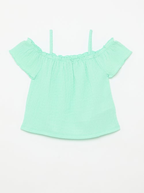 Smocked top with thin straps - Kiabi