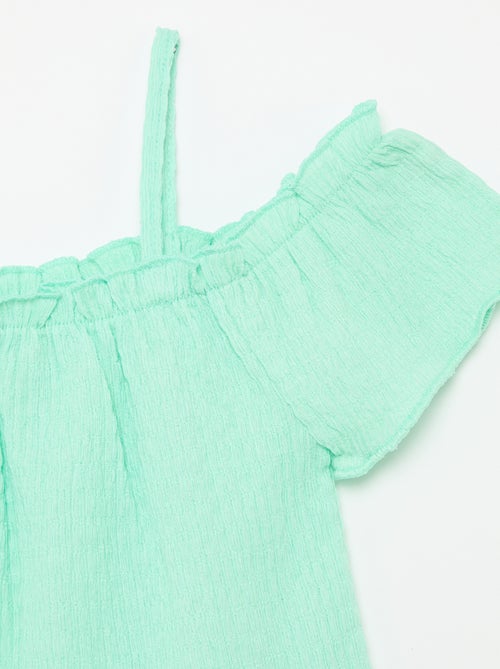 Smocked top with thin straps - Kiabi