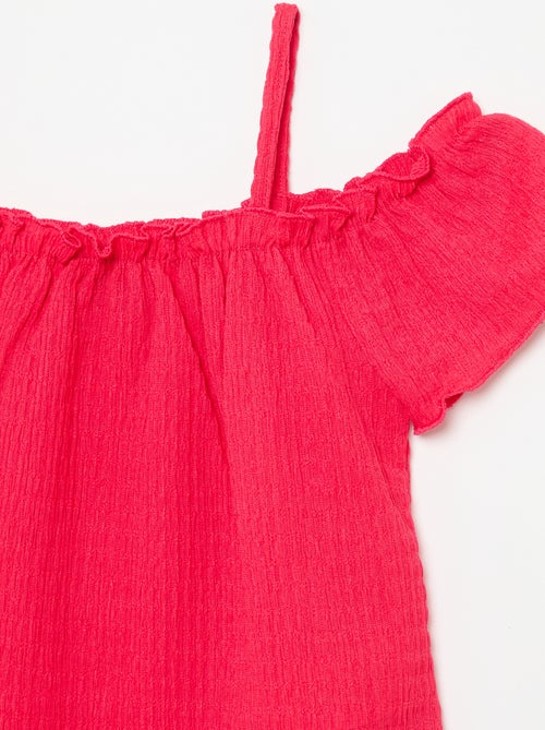 Smocked top with thin straps - Kiabi