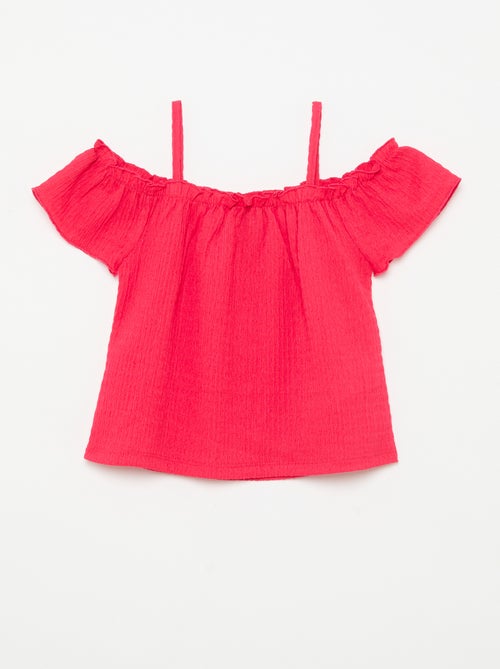 Smocked top with thin straps - Kiabi