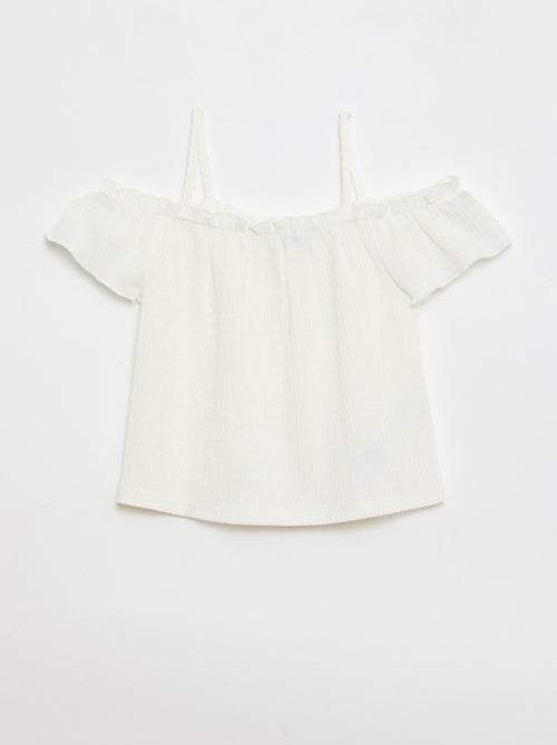 Smocked top with thin straps - Kiabi