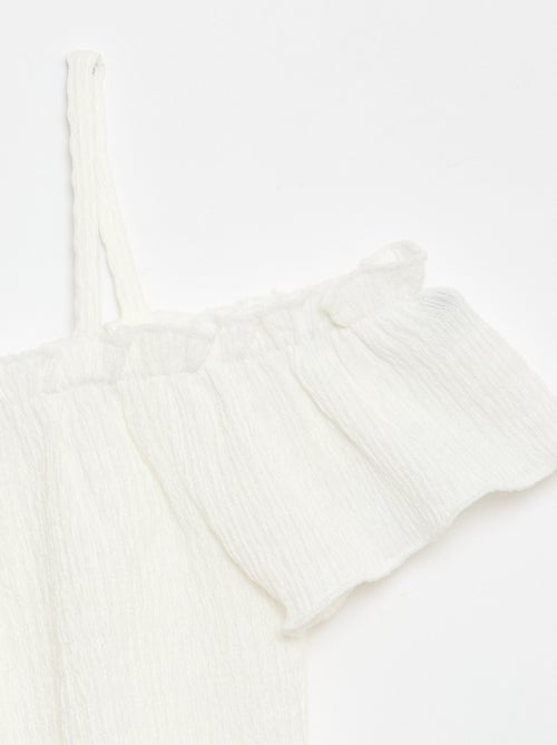 Smocked top with thin straps - Kiabi