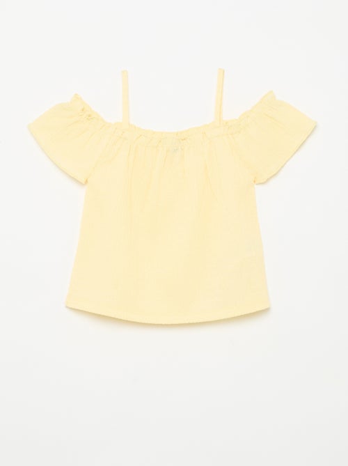 Smocked top with thin straps - Kiabi