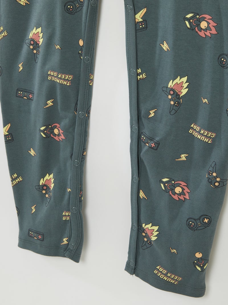 Snap-opening Sleepsuit - Easy-Dressing Collection GREEN - Kiabi