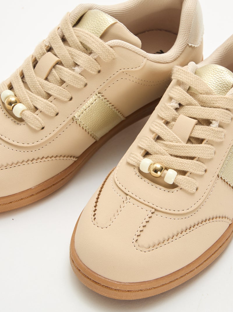 Sneakers alla moda con inserti stampati leopardati Bianco - Kiabi