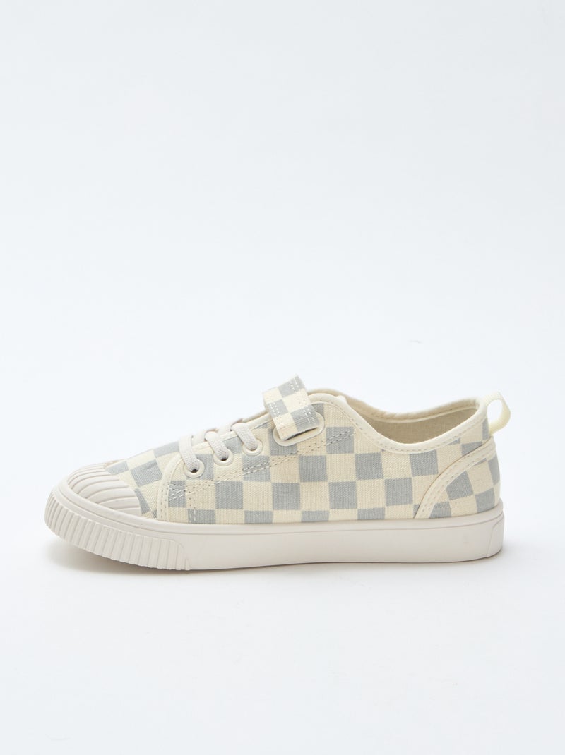 Sneakers aus Canvas mit Schachbrettmuster Blau - Kiabi