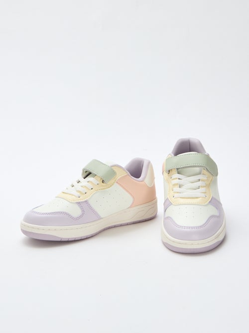Sneakers basse bicolore - Kiabi