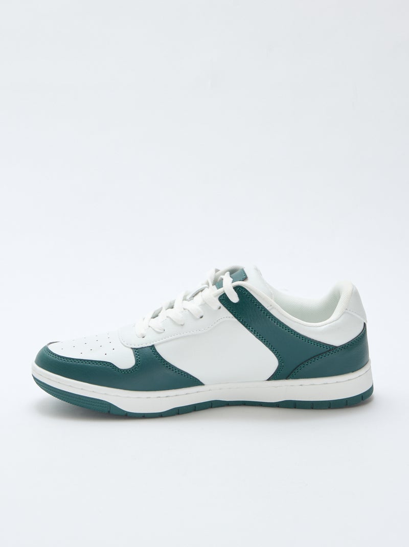 Sneakers basse bicolore Verde - Kiabi