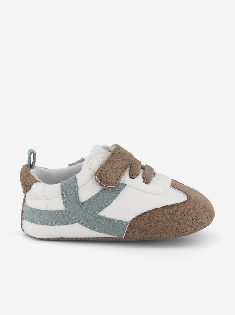Sneakers basse con apertura a strappo e lacci Marrone - Kiabi