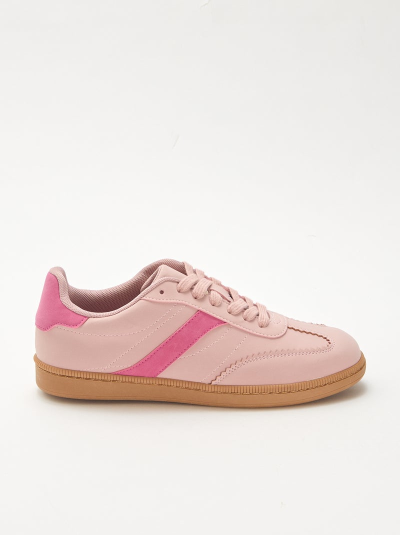 Sneakers basse con inserti a contrasto Rosa - Kiabi