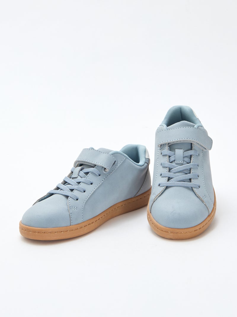 Sneakers basse in simil suede bicolore Blu - Kiabi