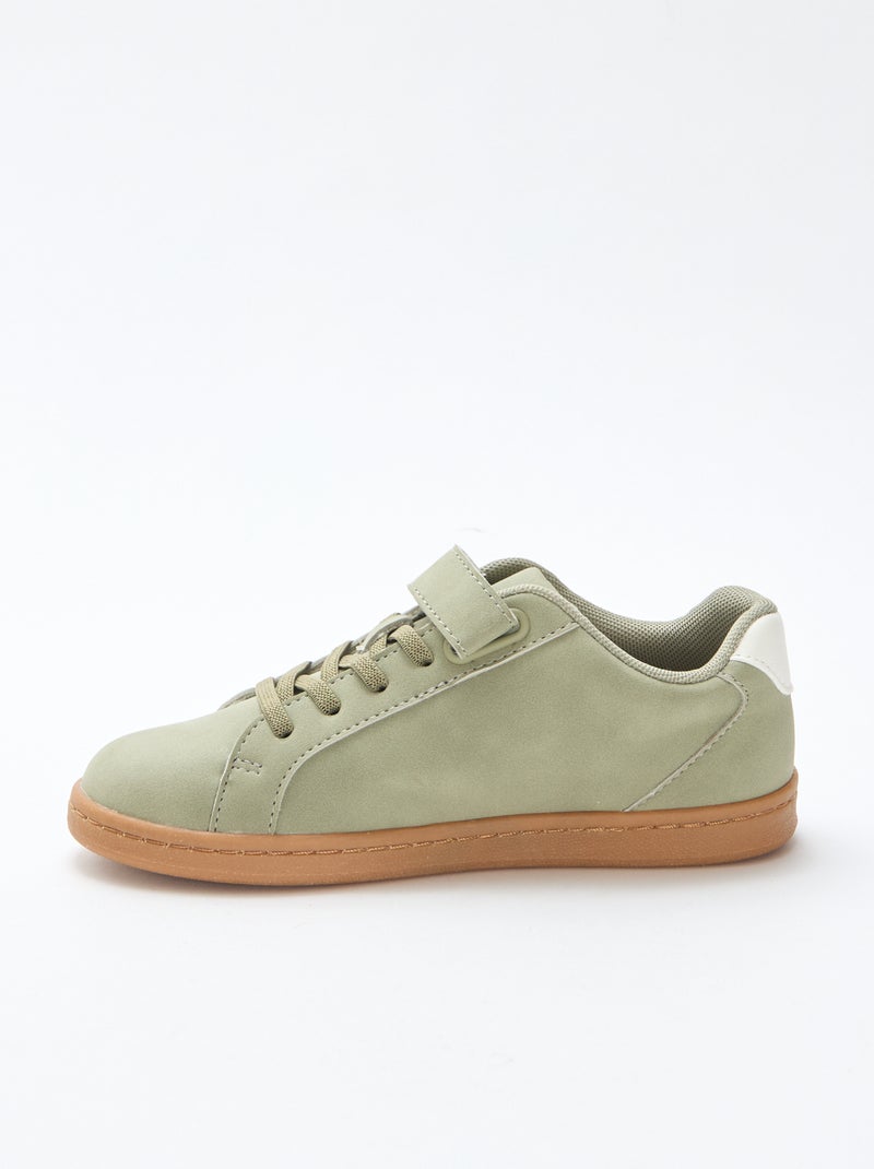 Sneakers basse in simil suede bicolore Verde - Kiabi
