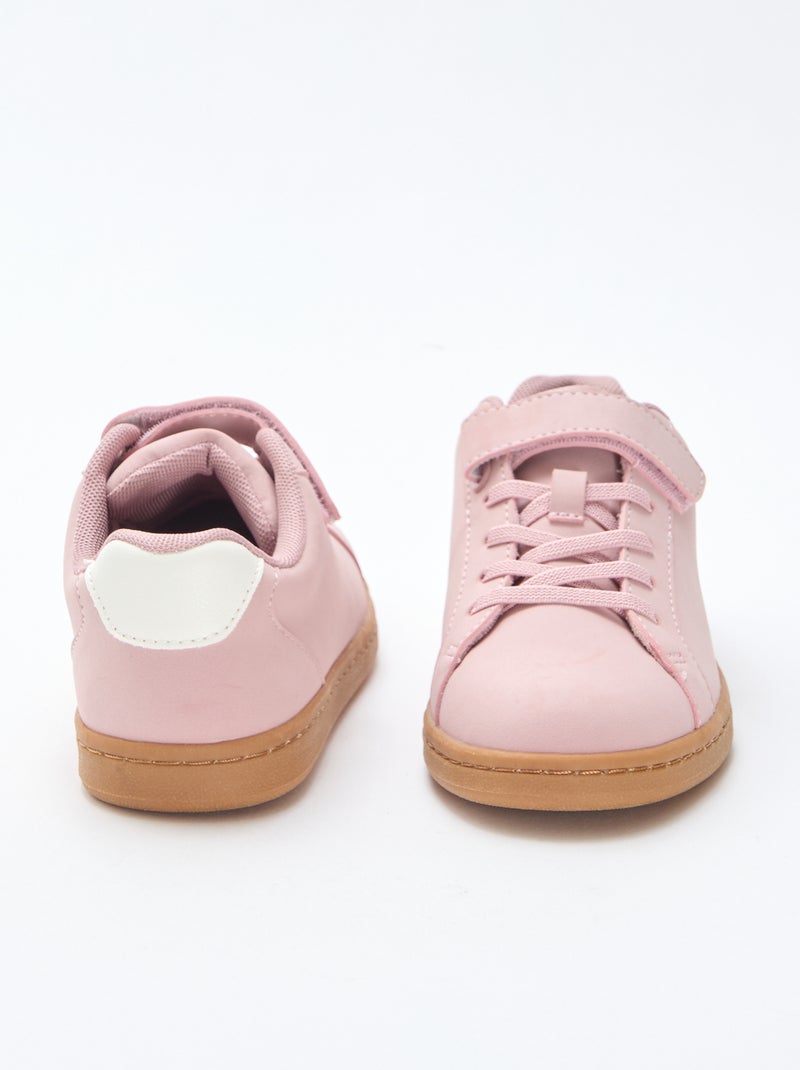 Sneakers basse in simil suede con velcro Rosa - Kiabi