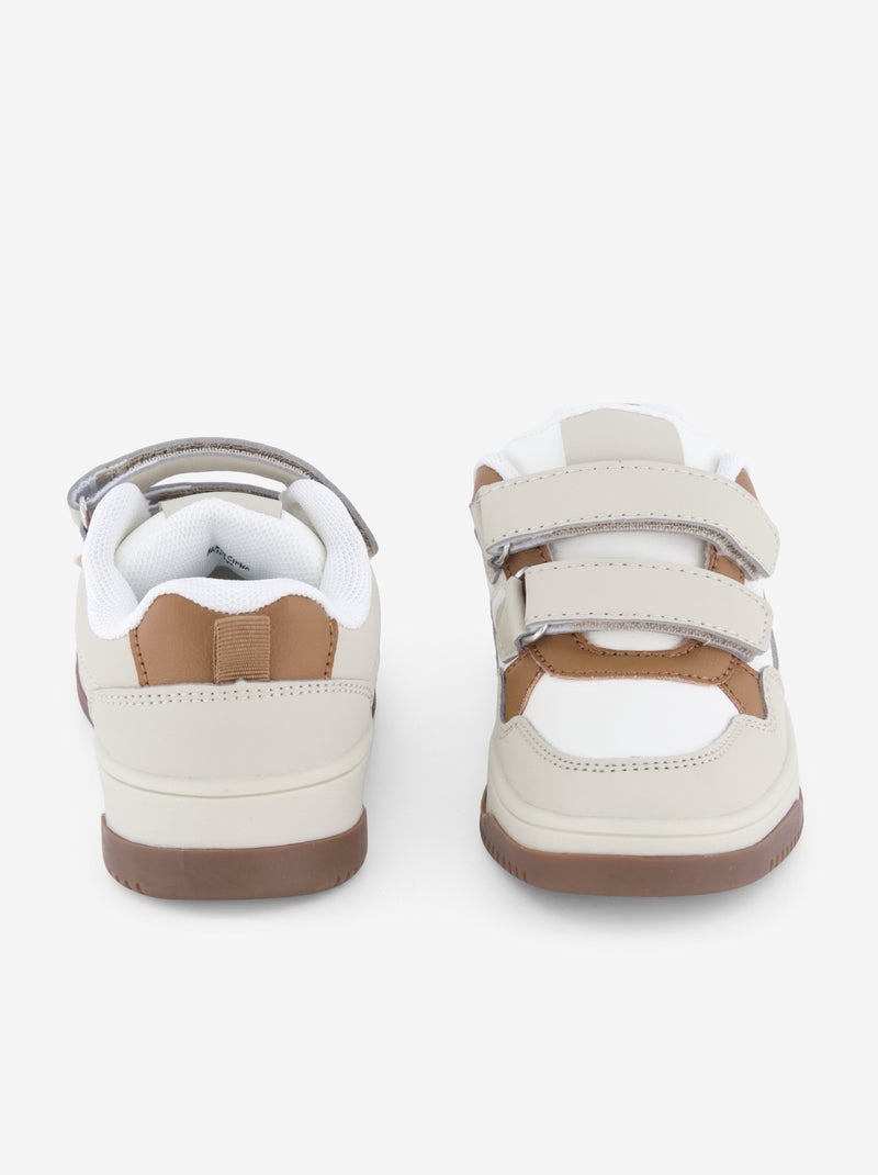 Sneakers basse in similpelle Beige - Kiabi