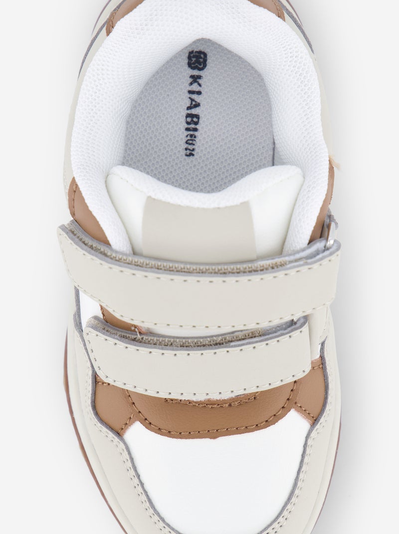 Sneakers basse in similpelle Beige - Kiabi